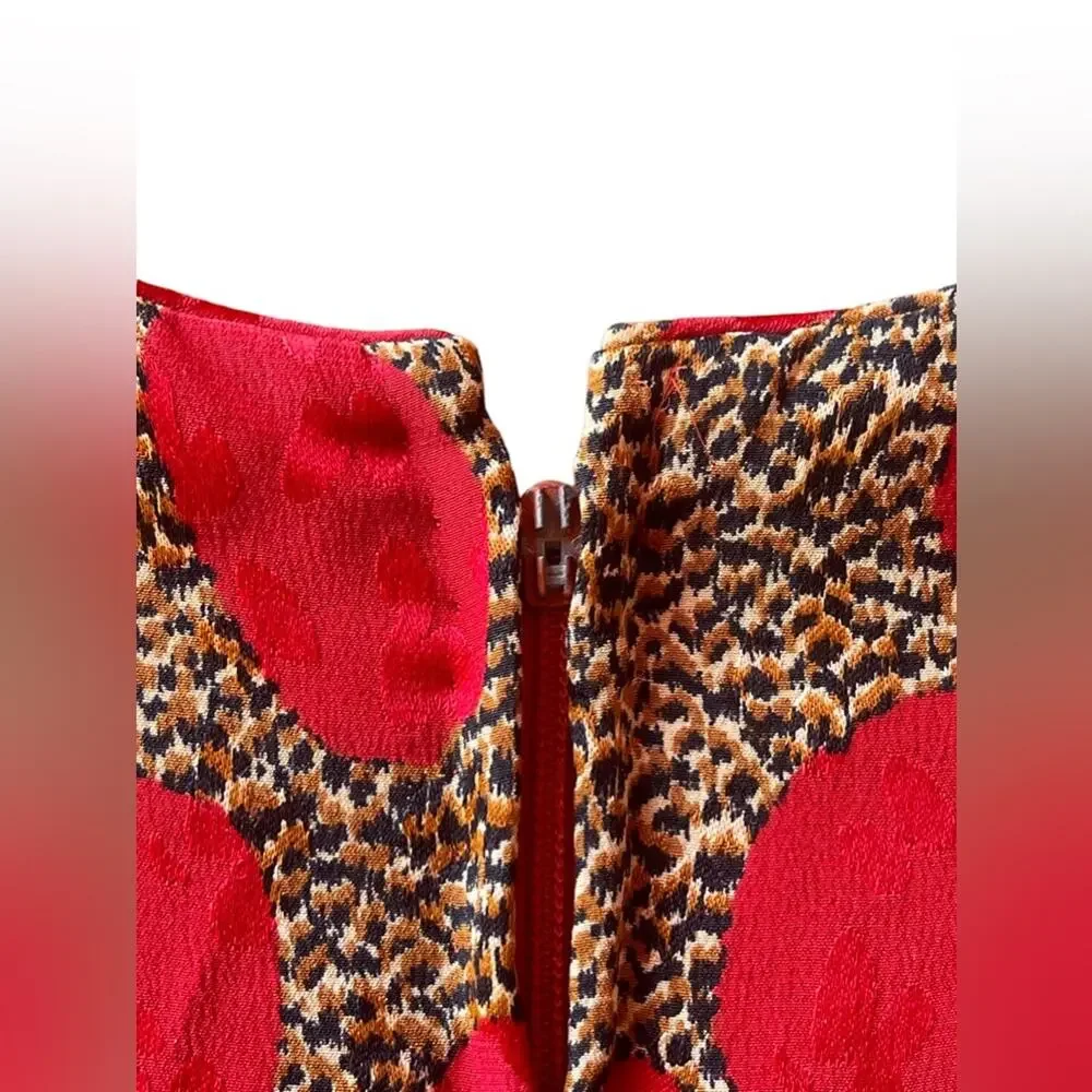 micheal novarese Printed Midi Length Silk Dress with scarf Size L - Picture 5 of 10